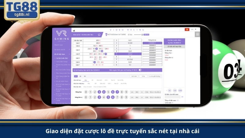 Giao diện đặt cược lô đề trực tuyến sắc nét tại nhà cái.