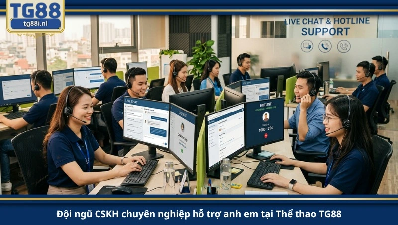 Đội ngũ CSKH chuyên nghiệp hỗ trợ anh em tại Thể thao TG88.