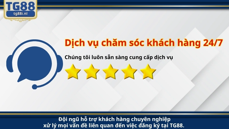 Đội ngũ hỗ trợ khách hàng chuyên nghiệp xử lý mọi vấn đề liên quan đến việc đăng ký tại TG88.