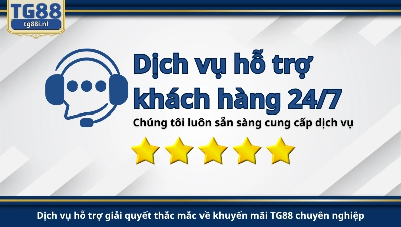 Dịch vụ hỗ trợ giải quyết thắc mắc về khuyến mãi TG88 chuyên nghiệp.