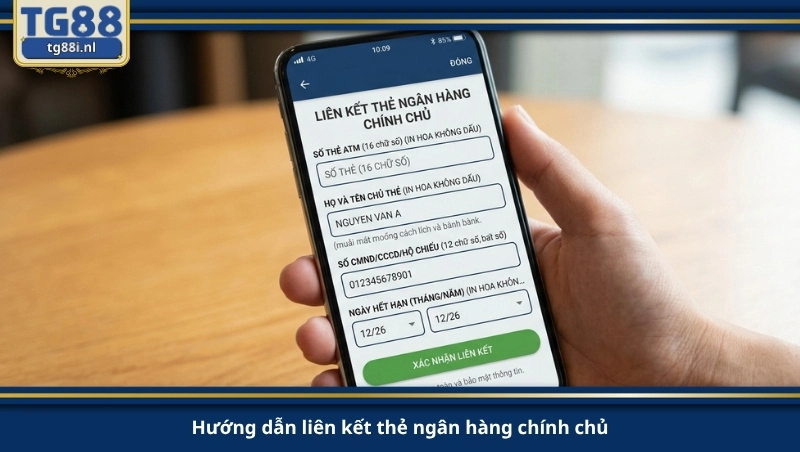 hướng dẫn liên kết thẻ ngân hàng chính chủ