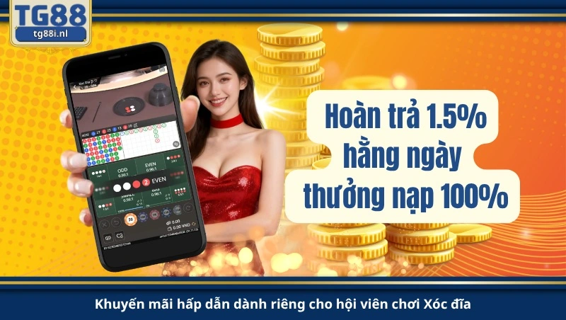 Khuyến mãi hấp dẫn dành riêng cho hội viên chơi Xóc đĩa.