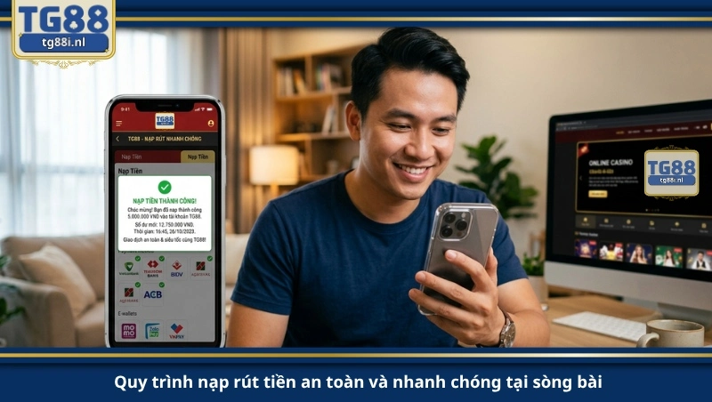 Quy trình nạp rút tiền an toàn và nhanh chóng tại sòng bài.