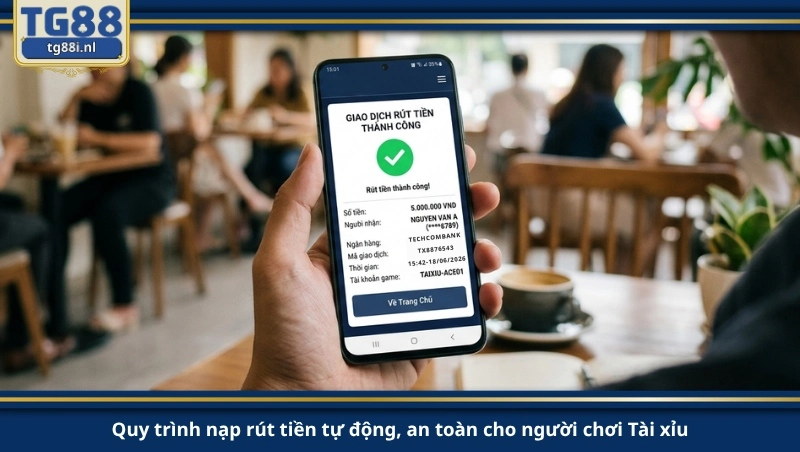 Quy trình nạp rút tiền tự động, an toàn cho người chơi Tài xỉu.