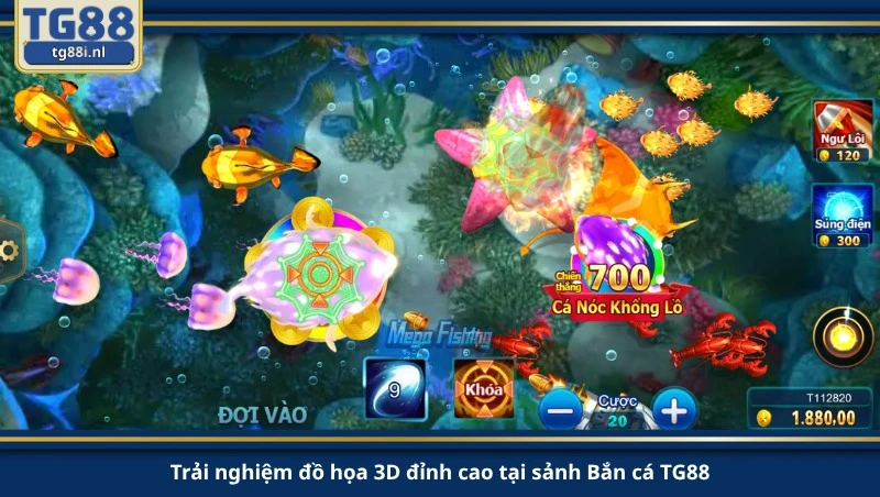 Trải nghiệm đồ họa 3D đỉnh cao tại sảnh Bắn cá TG88.